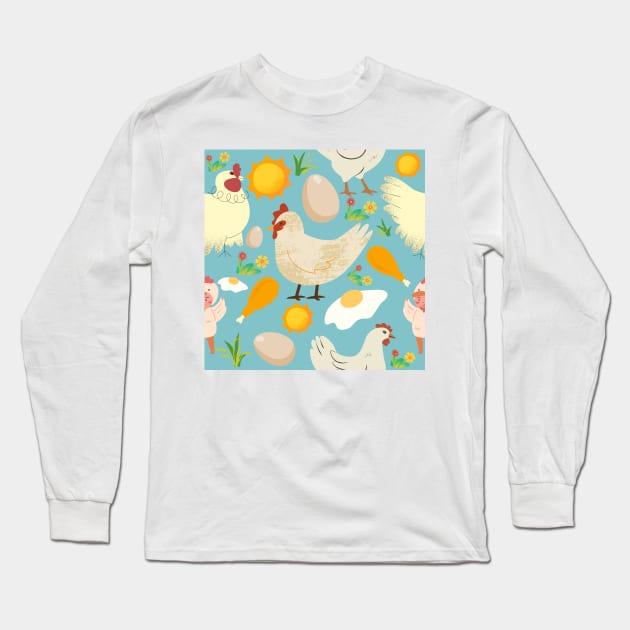 It’s a Chicken Celebration Long Sleeve T-Shirt by GemmasGems